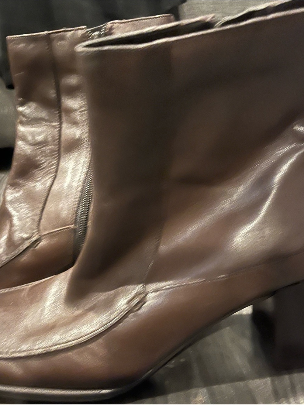 BANDOLINO Brown Leather Ankle Booties with Side Zip LUX DESIGNER Deal! ORIG $99+